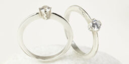 Fairtrade Gold 4 Claw Set Solitaire Wave Engagement Ring