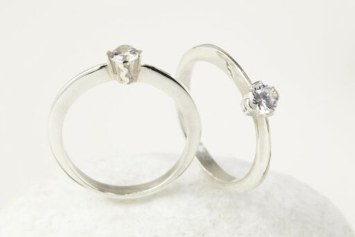 Fairtrade Gold 4 Claw Set Solitaire Wave Engagement Ring