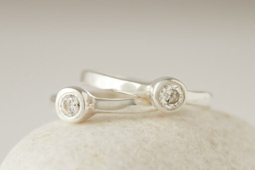 Modern Flat Solitaire Engagement Ring