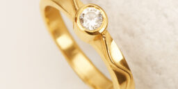 Bold North Devon Wave Ethical Engagement Ring