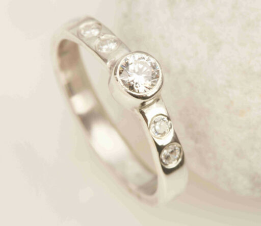 Fairtrade Gold Sprinkled Diamond Engagement Ring