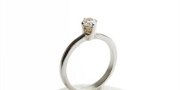 4 Claw Ethical Solitaire Engagement Ring with Waves in Fairtrade Gold