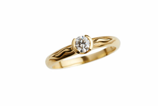 Fairtrade Gold Tulip Cup Wave Engagement Ring - Image 2