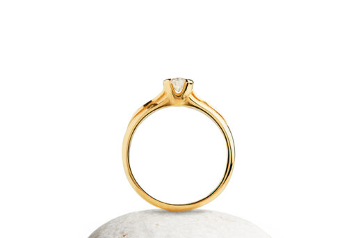 Fairtrade Gold Tulip Cup Wave Engagement Ring - Image 3