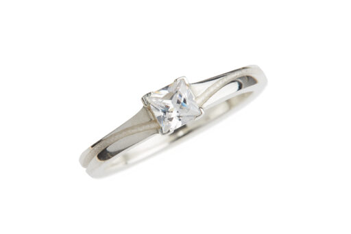 Indented Wave Princess Cut Diamond Engagement Ring - Image 2