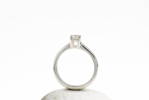 Indented Wave Princess Cut Diamond Engagement Ring - Image 3