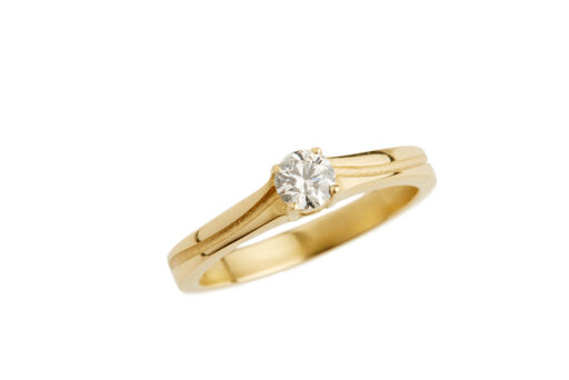 Indented Wave Brilliant Cut Diamond Engagement Ring - Image 2