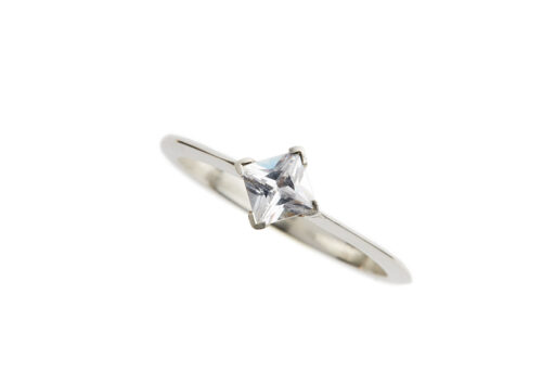 Angled Princess Cut Diamond Engagement Ring - Image 2
