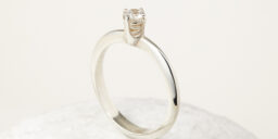 4 Claw Set Solitaire Wave Engagement Ring
