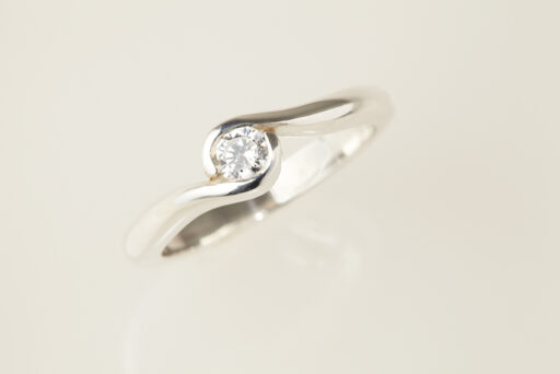 Fairtrade Gold 2 Wave Diamond Engagement Ring