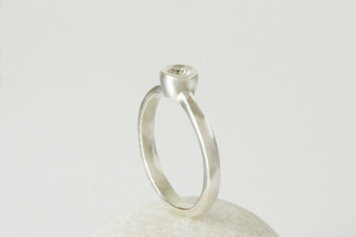 Modern Flat Solitaire Engagement Ring - Image 2