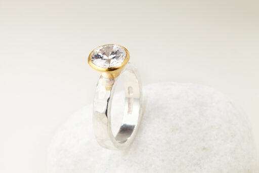 Fairtrade Gold and Silver Cubic Zirconia Set ring