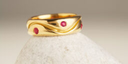 Ruby Fairtrade Gold Chunky Wave Band