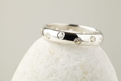 Fairtrade Gold Half Round Diamond set Ring