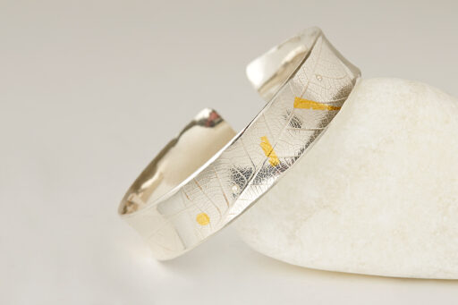 Leaf Cuff with Diamonds Bracelets