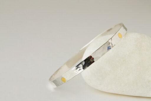 Hammered silver Bangle