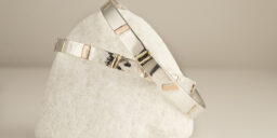 Silver bangle with copper & Gold