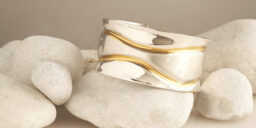 Recycled Silver Cuffs with diamonds