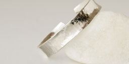 Recycled Silver Hammered Cuff with Daisy Design