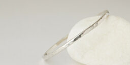 Solid Silver Hammered Bangle