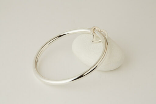 Three Recycled Silver Bangles Connected with a Bronze & Silver Disc - Image 8