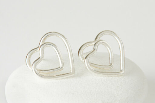 Double Heart Studs