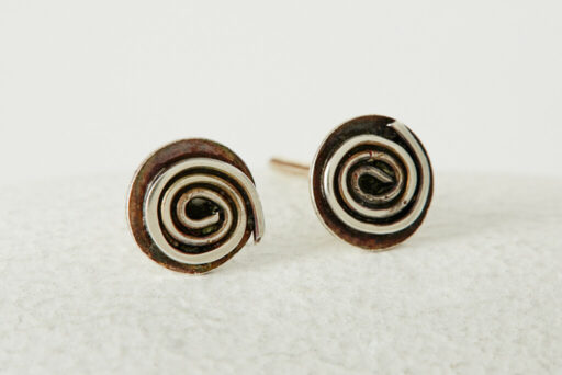 Round Oxidised Studs
