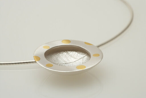 Gold Dot and Textured Pendant