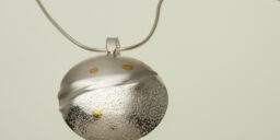 Gold Dot Textured and Fold Pendant