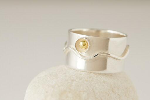 Silver with wave and gold cup