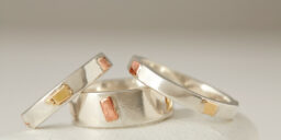 Chunky silver with copper and gold Ring