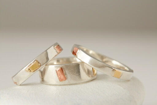 Chunky silver with copper and gold Ring