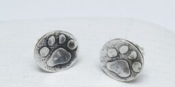 Round Oxidised Paw Studs