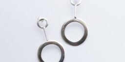 Large double hoop stud earrings