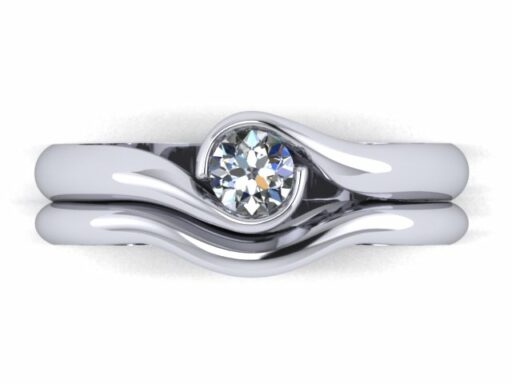 Fairtrade Gold 2 Wave Diamond Engagement Ring - Image 3