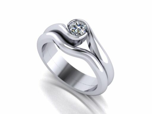 Fairtrade Gold 2 Wave Diamond Engagement Ring - Image 4