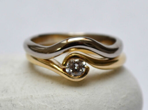 Fairtrade Gold 2 Wave Diamond Engagement Ring - Image 2