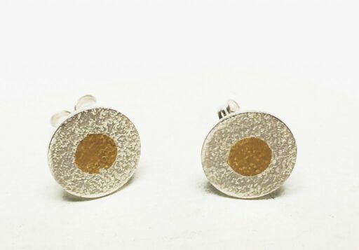 Textured round silver Studs - Image 2