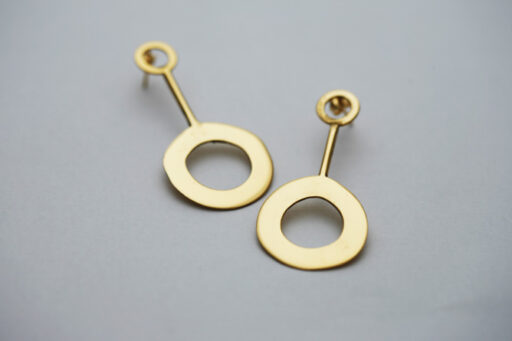 Large double hoop stud earrings Gold Plated