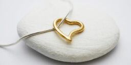 Heart and snake pendant gold plated in Fairmined Gold