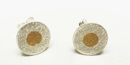 Textured round silver Studs