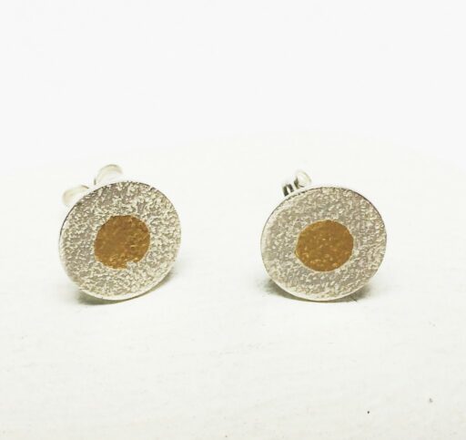 Textured round silver Studs
